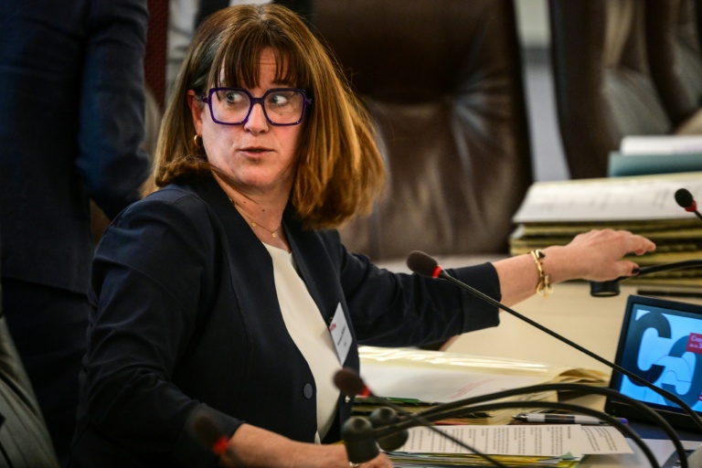 a présidente de la Métropole de Lyon, Véronique Sarselli (LR), le 26 mars 2026 à Lyon