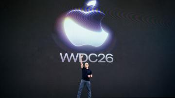 Le PDG d'Apple, Tim Cook, lors de l dernière conférence mondiale des développeurs Apple (WWDC) à l'Apple Park de Cupertino, en Californie, le 8 juin 2026