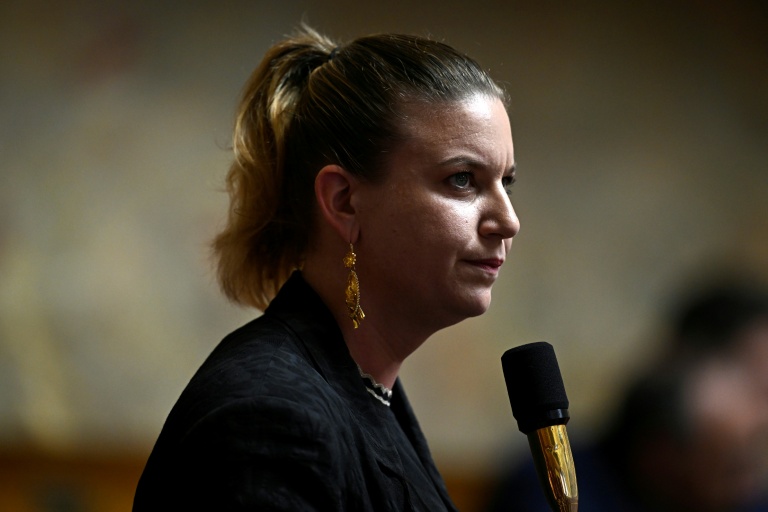 La présidente du groupe LFI à l'Assemblée nationale, Mathilde Panot, le 7 avril 2026 à l'Assemblée nationale à Paris