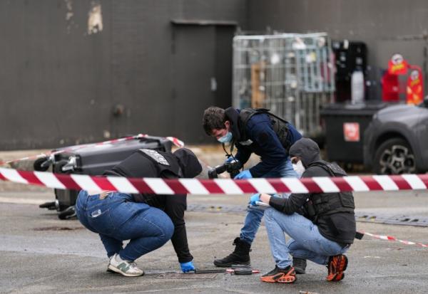 La police intervient sur les lieux de tirs à Trappes, dans les Yvelines, le 23 octobre 2026