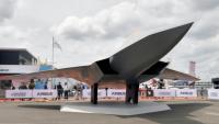 Une maquette du NGF, futur avion de combat européen du programme Scaf présenté au Bourget, le 20 juin 2023 