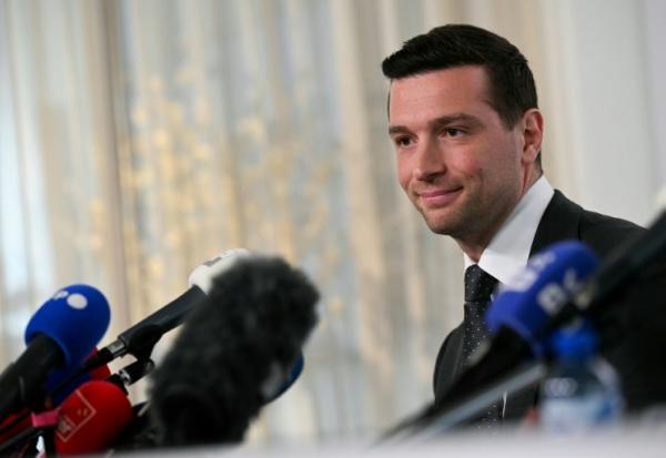 Le président du Rassemblement national (RN) et député européen, Jordan Bardella, le 11 juin 2026 à Bruxelles