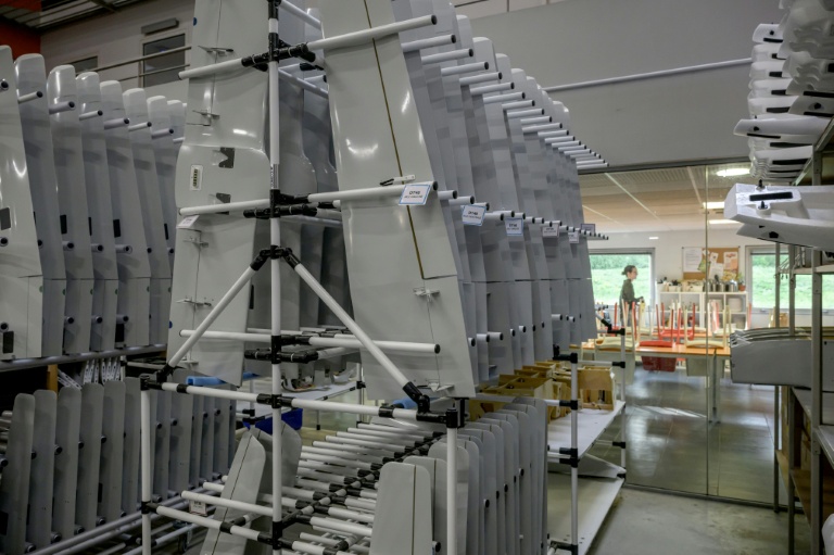 Usine à Labege, dans le sud-ouest de la France du droniste franàais Delair, le 11 avril 2025
