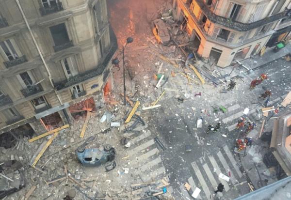 La rue de Trévise, après une explosion au gaz, le 12 janvier 2019 à Paris