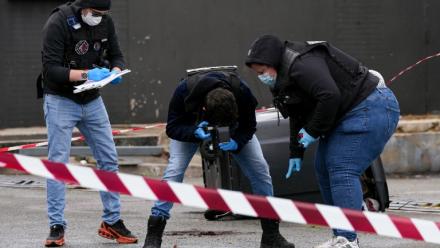 La police intervient sur les lieux de tirs à Trappes, dans les Yvelines, le 23 octobre 2026