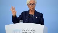 Christine Lagarde lors d'une conférence de presse de la BCE à Berlin le 10 septembre 2026