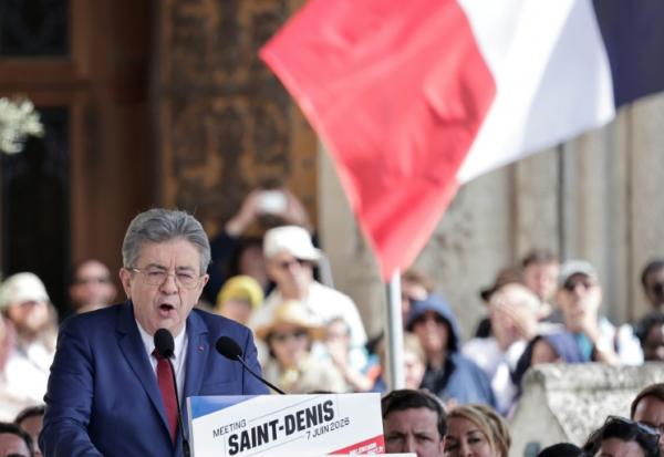 Jean-Luc Mélenchon (LFI), pour son premier meeting de campagne présidentielle, le 7 juin 2026 à Saint-Denis