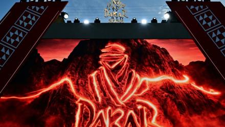 Le logo du Dakar lors de la 48e édition, le 16 janvier 2026 en Arabie saoudite