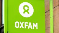 Le logo d'Oxfam, à Glasgow, le 10 février 2018