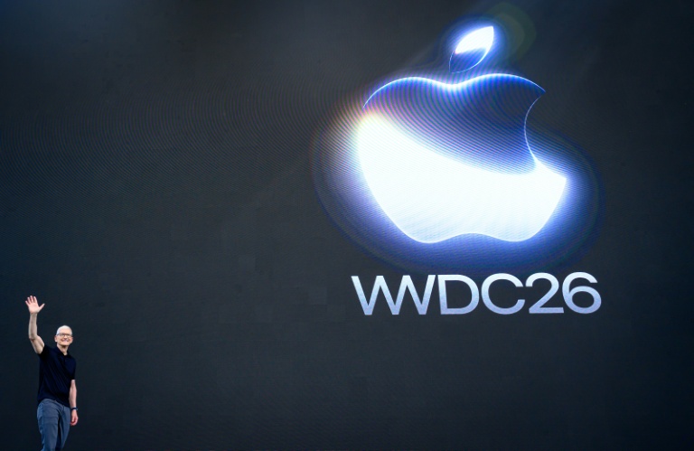 Le PDG d'Apple, Tim Cook, lors de l dernière conférence mondiale des développeurs Apple (WWDC) à l'Apple Park de Cupertino, en Californie, le 8 juin 2026